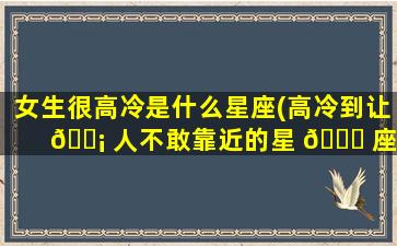 女生很高冷是什么星座(高冷到让 🐡 人不敢靠近的星 🐋 座)